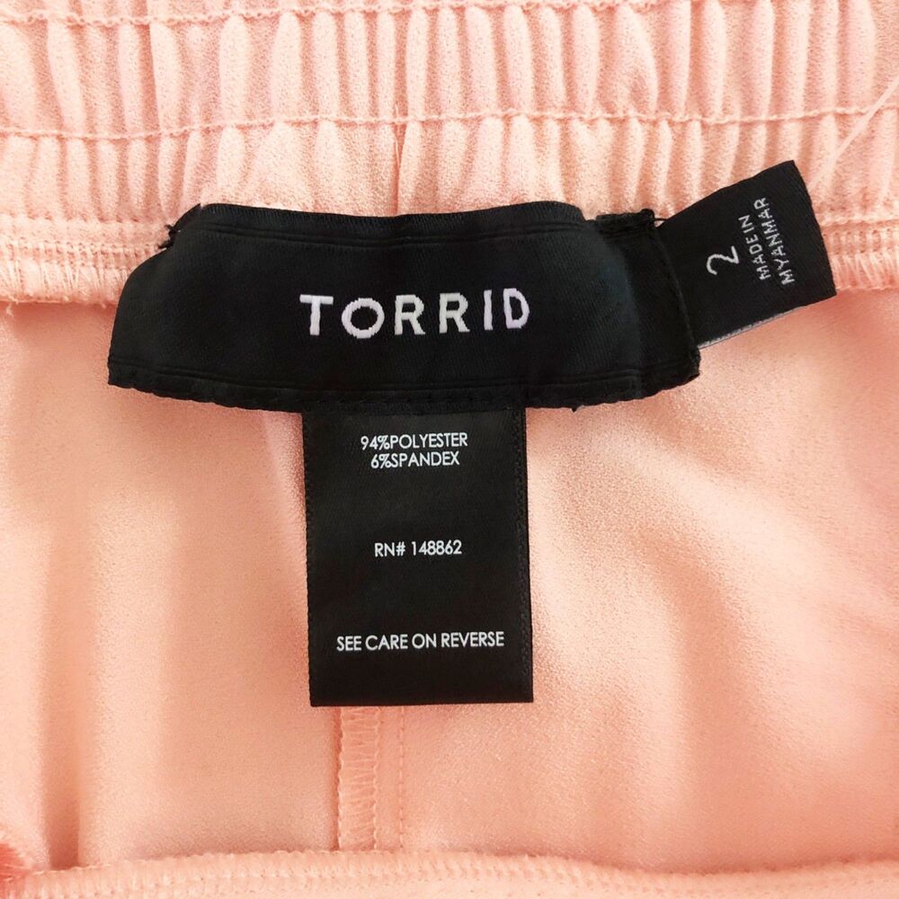 NWT TORRID (2) Pull-On Taper Stretch Crepe High-Rise Tie-Front Pant - Picture 7 of 11